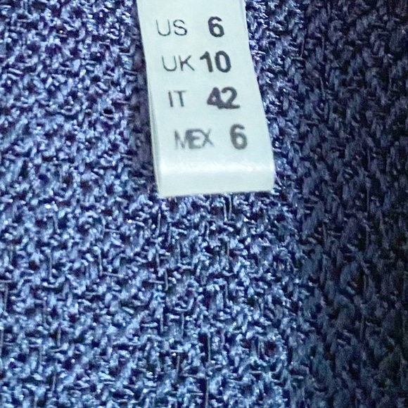 Elie Tahari Navy/Silver Foil Sleeveless 'Samiyah' Shimmer Dress - Picture 7 of 7